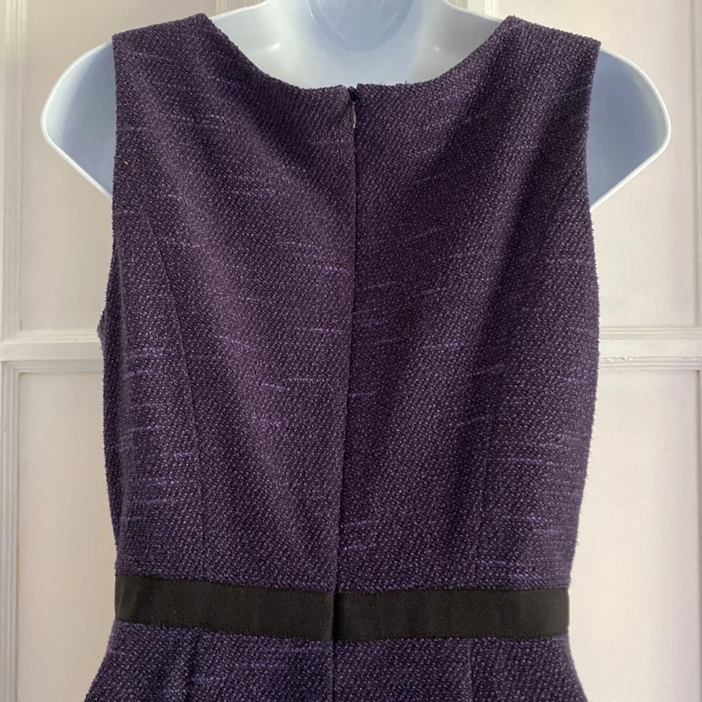 Shoshanna Purple Tweed Sleeveless Retro Fit and Flare Dress - size 6